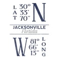 thumbnail image 1 of Jacksonville, Florida, Latitude and Longitude (Blue) (36x54 Giclee Gallery Art Print, Vivid Textured Wall Decor), 1 of 3