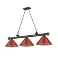 thumbnail image 2 of Z Lite 2306-3BRZ-PRD 3 x 60W Cordon Medium Dimmable Billiard Light, Red, 2 of 6
