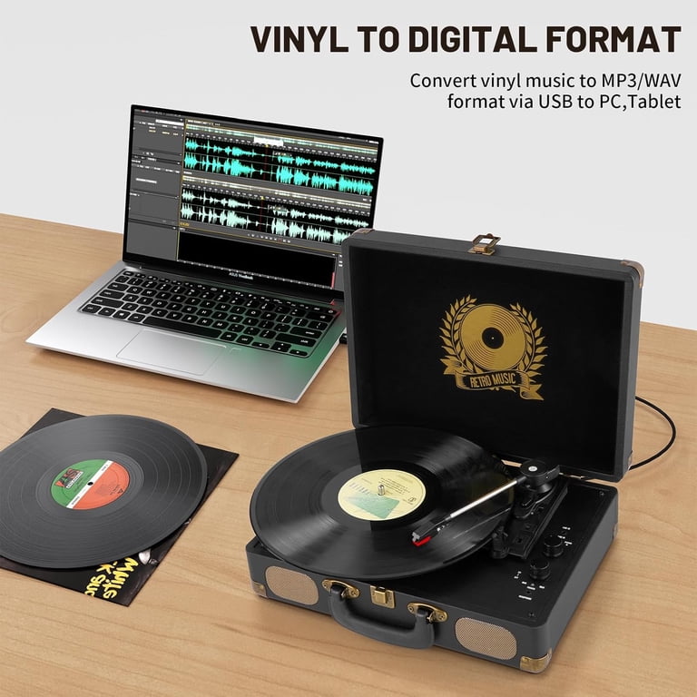 DIGITNOW Vinyl Record Player Bluetooth Turntable Suitcase photo 2