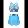 thumbnail image 4 of Conjunto de Bikini de Cintura Alta para Mujer, Falda con Control de Abdomen, Traje de Baño de Dos Piezas con Estampado de Control de Abdomen Azul M, 4 of 6
