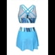 thumbnail image 4 of Conjunto de Bikini de Cintura Alta para Mujer, Falda con Control de Abdomen, Traje de Baño de Dos Piezas con Estampado de Control de Abdomen Azul XL, 4 of 6