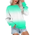 thumbnail image 2 of Crewneck Sweatshirts for Women Oversized Hoodie Loose-Fit Gradient Color Block Long Sleeve Casual Pullover Tops, 2 of 5