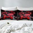 thumbnail image 3 of Erosebridal Housse de Couette Gamepads Rouges, Ensembles de Literie de Jeu Vidéo, Housse de Couette Gamer Vidéo, Décoration de Chambre de Jeu en Microfibre, Réversible, 2 Pcs (Sans Couette), 3 of 7