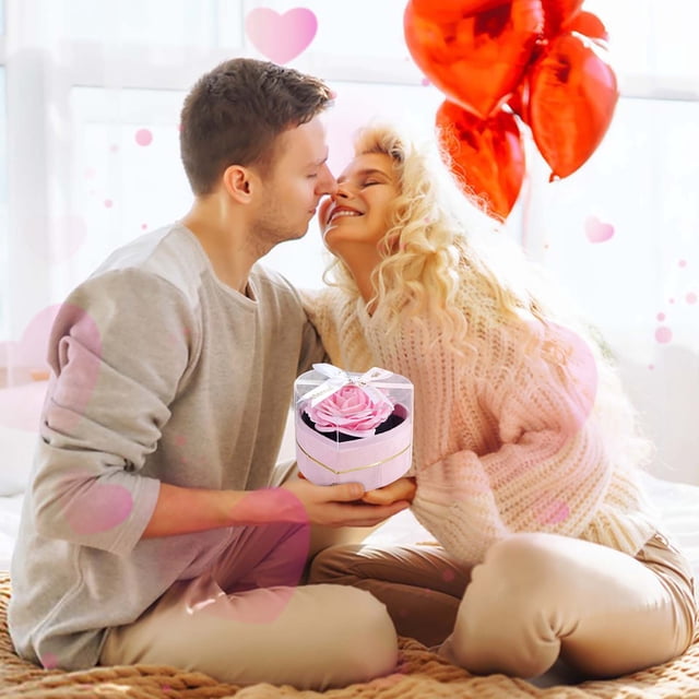 Decoraciones para San Valentín, adornos para San Valentín, regalos para San Valentín, caja de regalo con forma de rosa, collar, anillo, perfume para San Valentín, Navidad, cumpleaños, caja de regalo,