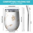 thumbnail image 5 of Floral 12oz Stainless Steel Insulated Wine Tumbler with Lid and Straw – Double Wall Vacuum Mug for Hot & Cold Drinks, 304 Steel Interior, Sweat-Free Design,Thanksgiving,Christmas, Spring,Flower, 5 of 5