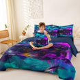 thumbnail image 4 of Manfei Speed Car 7-Piece Twin Bedding,Stormy Sky Bedding Comforter Set,Purple,Navy Blue Reversible, 4 of 7