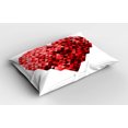 thumbnail image 2 of Ambesonne Burgundy Pillow Sham, Future Modern Heart, 26" X 20", Red and Ruby, 2 of 2