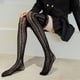 thumbnail image 4 of Sonducket 2 uds medias de rejilla Lolita transpirables y de alta elasticidad de encaje para un cómodo calcetines Lolita Medias negro calcetines hasta los muslos, 4 of 6