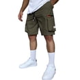 thumbnail image 2 of JoveMarine Men's Casual Cargo Shorts, American Style 5-Pocket Design, Versatile Work Shorts for Daily Outdoor and Hiking Army Green L, 2 of 4