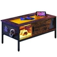 thumbnail image 3 of Bestier LED Coffee Table with Glass Top for Living Room, Center Tea Table with Storage in Rustic, 3 of 9
