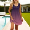 thumbnail image 4 of YunPes Girls Dress Summer Sleeveless Comfortable Casual Dress Gradient Print Children's Clothing with Pocket Vest Dress Girls Skirts, 4 of 6