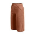 thumbnail image 5 of vigerkar Bermuda Shorts for Women Trendy 2025 Casual Summer High Waisted Chino Shorts Straight Leg Hiking Vacation Outfits Brown, S, 5 of 7