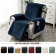 thumbnail image 6 of Lavish Cover 28in Recliner Cover Slipcover, Navy Blue Soft Striped Sofa Protector with Pockets, Non-Slip Armchair Cover for Living Room, 6 of 8