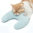 thumbnail image 6 of MEWOOFUN Pet Pillows for Indoor Cats & Puppy, Fluffy Cute U-Shaped Pillow for Pets Joint Relief Sleeping Improve (Blue), 10.6"x9.8", 6 of 6