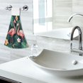 thumbnail image 5 of Yayeee Kitchen Hanging Hand Towels Set of 2 with Loop Bathroom Absorbent Tie Towel, Flamingo Leaves Pattern, 5 of 7