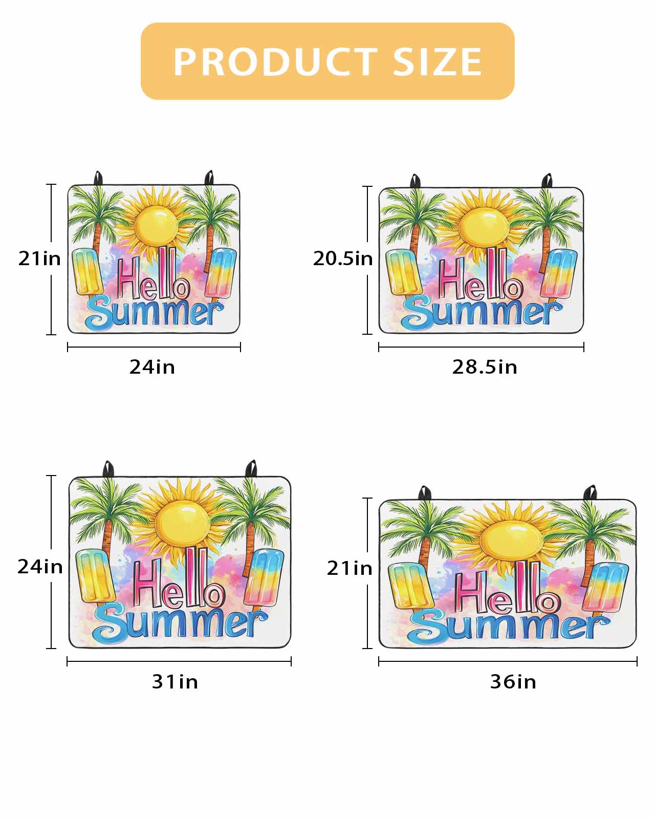 nqOlkjepod Large Induction Cooktop Protector Mat 36"x21", Yellow Summer Botanical Stove Top Covers for Electric Stove, Green Palm Trees Decorative Stove Burner Cover Mats, Glass Top Stove Cover