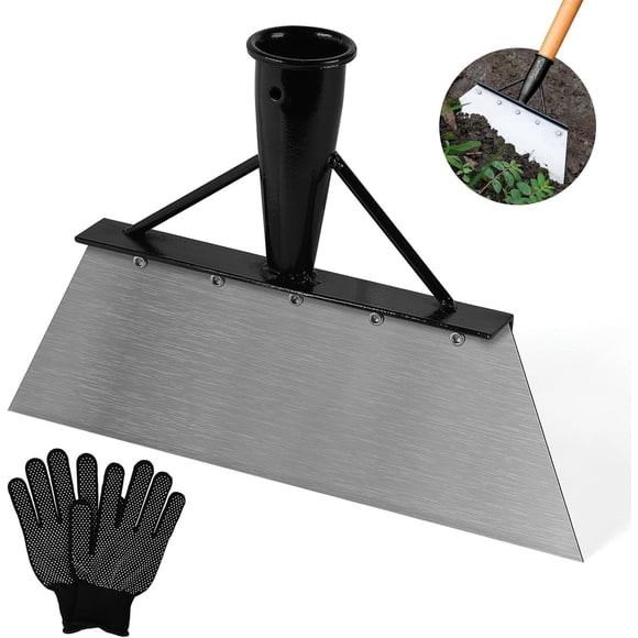 Pelle de jardin multifonctionnelle - 26 cm - Acier au manganèse - Pelle de nettoyage avec Gants - Outils de Jardin pour la maison - Agriculture - Désherbage - Pelle à neige