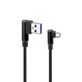 thumbnail image 1 of 1M Right Angle USB Micro Cable Braided USB 2.4 A to 90 Degree Data Cable Charger Cord for Universal Android Phone (Black), 1 of 9