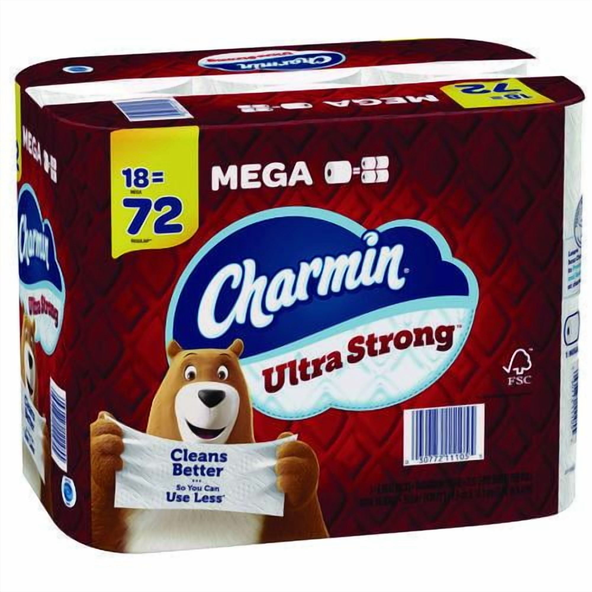Ultra Strong Bathroom Tissue, Septic Safe, 2-Ply, White, 220 Sheets/Roll, 18 Rolls/Pack | Bundle of 2