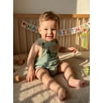 thumbnail image 6 of BemeyourBBs Baby Boy First Birthday Romper Overalls Outfit One Years Old 1st Birthday Clothes Sleeveless Square Neck Animal Balloon Embroidery Bodysuit Playsuit, 6 of 8