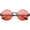 Black / Red, variant on Oversize Round Sunglasses Engraved Metal Arm Cutout Color Tinted Lens 53mm (Gold / Red)