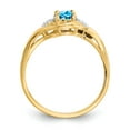 thumbnail image 2 of 14K Yellow Gold Ring Band with Stones (12) December Swiss Blue Topaz Oval Diamond Round, 2 of 5