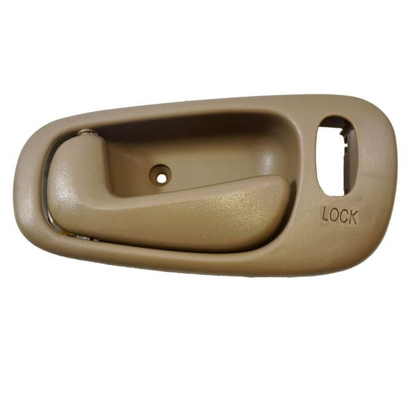 PT Auto Warehouse TO-2542E-LH - Inner Interior Inside Door Handle, Beige/Tan - with Power Lock Hole, Driver Side Fits select: 1998-2002 TOYOTA COROLLA