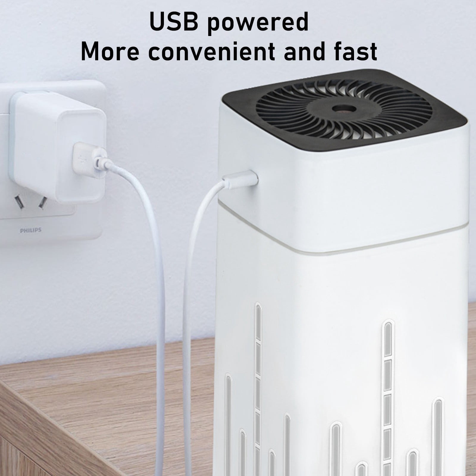 Home Humidifier USB Powered | Large 1000ml Capacity Aromatherapy Diffuser | Quiet Mute Operation | 7-Color Night Light | Desktop Bedroom Office | ABS White | 1pc | 21.8x10.3x10.3cm