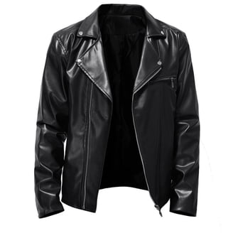 伊原葵着用　Stand Collar Faux Leather Jacket M WULFUL Men's Stand Collar Leather Jacket Motorcycle Faux Leather
