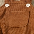 thumbnail image 6 of Tao Tao Newborn Baby Boy Girl Fall Clothes Sleeveless Corduroy Romper Overalls Jumpsuits with Pocket Infant Photoshoot Outfits Brown 0 Months, 6 of 8