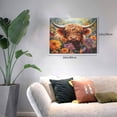 thumbnail image 2 of Balery Countryside Colorful Floral Cow Pattern Canvas Decorative Picture – 30x40in Premium Wall Art, Modern Canvas Print for Home Decor（Horizontal）, 2 of 6