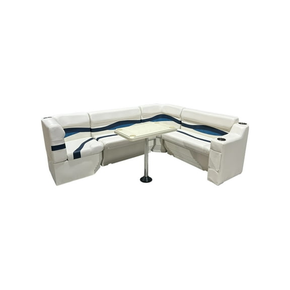 Horizon Manufacturing Elite Pontoon Furniture Set 10 PC Elite 007 White/Navy/Blue