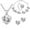 White, variant on Pompotops Heart Necklace for Women Fashion Crystal Sliver Heart Necklace Earrings Ring Bracelet Four Piece Set Valentine's Day Gift White