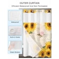 thumbnail image 2 of No Hook Cloth Fabric Shower Curtain with Snap in Liner, Sunflower Vintage Waterproof Shower Curtains Set with See Through Top Window, Spring Summer Botanical Floral Bath Curtains Shower 54"x78", 2 of 6