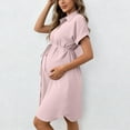 thumbnail image 6 of purcolt Womens Maternity Nursing Dress Dressy Casual Short Sleeve Button Down Pregnancy Dresses for Baby Shower & Photoshoot, 6 of 8