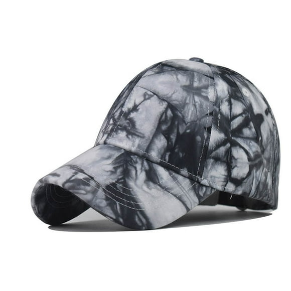 Pavied Baseball Cap Trucker Hat Women Casual Tie Dye Printed Colorful Baseball Cap Peaked Cap Visors Snapback Hats Hats for Women Black One Size