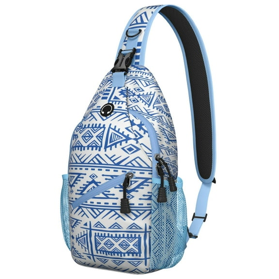 Tribal Patterns Crossbody Bag Anti-Theft Shoulder Backpack for Outdoor Adventures Rustic Style & Organized