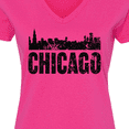 thumbnail image 4 of Inktastic Chicago Skyline Grunge Women's V-Neck T-Shirt, 4 of 5