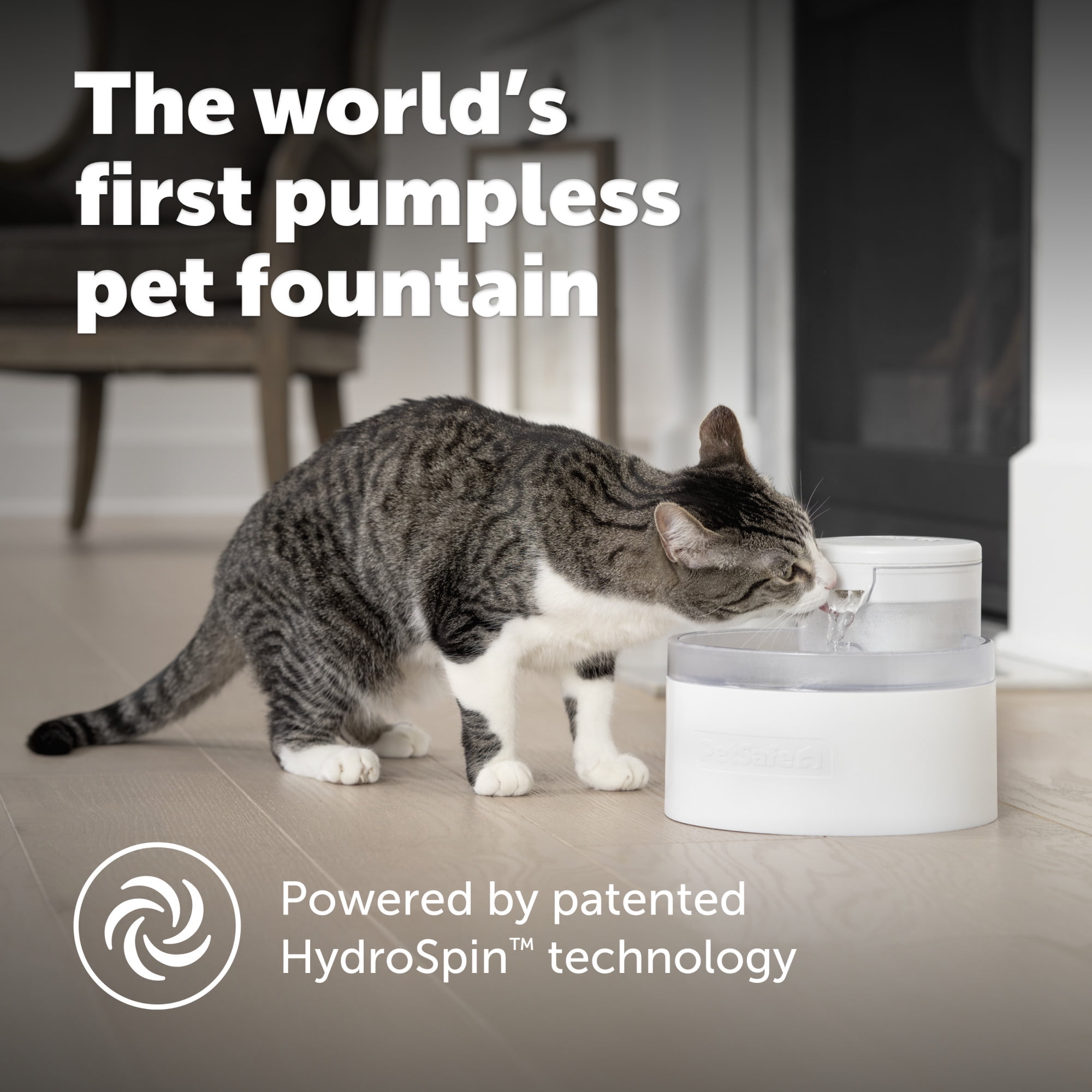 PetSafe Outlast Pumpless Cat Water Fountain 60 oz, Dishwasher Safe, Easy Assembly