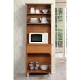 thumbnail image 4 of Retro Kitchen Cabinet - Microwave Storage, Shelves & Drawer - Cherry Finish - 72" Tall Hutch, 4 of 9