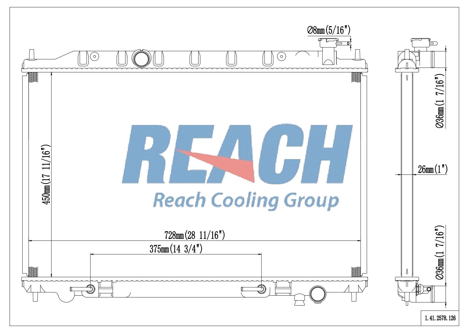 REACH 41-2578 Radiator for 2003-2007 Nissan Murano