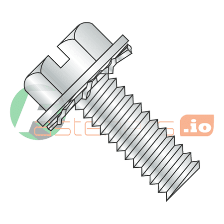 

6-32 x 1/4 SEMS Screws / External Tooth Washer / Slotted / Hex Washer Head / Steel / Zinc (Quantity: 10 000 pcs)
