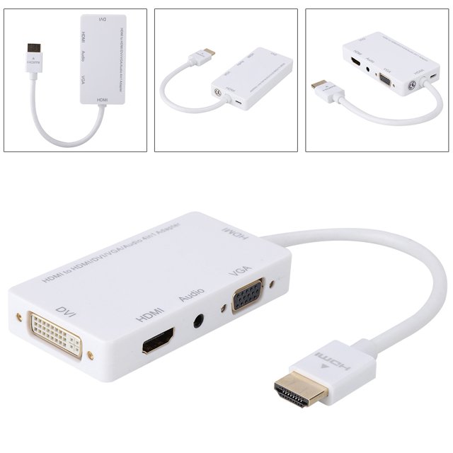 Convertidor HDMI Multifunción 4 En 1, Soporte Portátil CRT/LCD/LED Pantalla 1920x1080P E0308 Convertidor, Para Películas Caseras Videoconferencia Juegos Entretenimiento ANGGREK 1920*1080P Converter