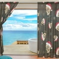thumbnail image 4 of Splicing Pattern Santa Claus Skull On Dark Background Semi Sheer Curtains Window Voile Drapes Panels Treatment-55X84in for Living Room Bedroom Kids Room, 4 of 4