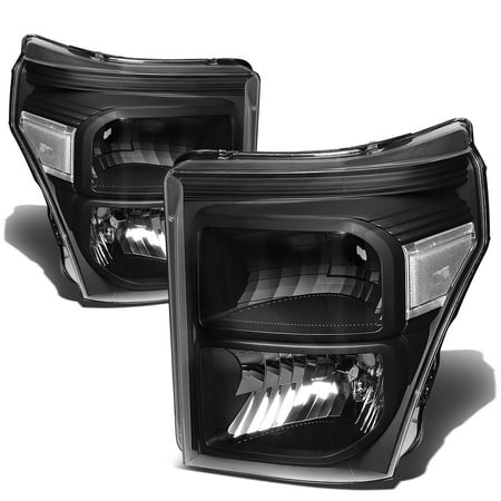 91 Ford F350 Headlight - For 2011 to 2015 Ford F250 / F350 / F450 / F550 Super Duty Headlight Black Housing Clear Corner Headlamp 12 13 14 Left+Right