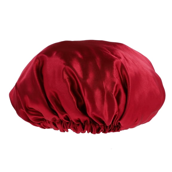 ELAYARD Red Satin Adjustable Sleep Hat Breathable Head-Wear for Hair Loss 1Pc