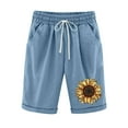 thumbnail image 1 of Mujeres Pantalones Cortos Casual Estampado Elástico de la Cintura Medio Pantalones Cortos, Casual con Bolsillos para el Uso Diario, 1 of 3