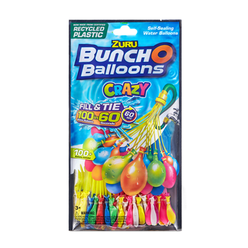 Zuru Bunch O Balloons Crazy Self-Sealing Water Balloons, 3  (Colors May Vary)