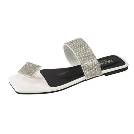 

ZHAGHMIN Wedge Heel Sandals Wide Width Platform Open Toe Ankle Straps Fashion Summer Women Slippers Rhinestone Thong Flat Comfort Casual Style Bunny Slippers Women Size 12 Slippers Socks For Women N