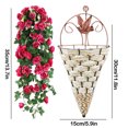 thumbnail image 3 of Simulated Rose Wall Hanging Set | Artificial Flowers Rattan Decor | White Red Green Purple Pink | 35cm Fake Roses with Iron Planter | Home Garden Mall Decorations, 3 of 7